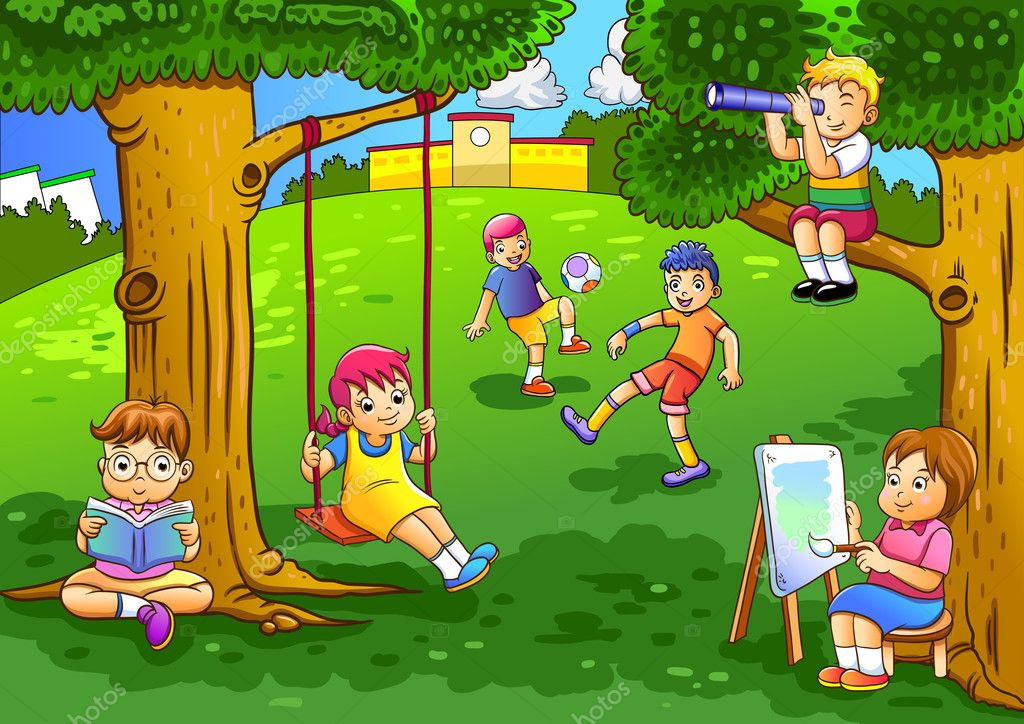 depositphotos 28086013 stock illustration illustration of a kids playing 1